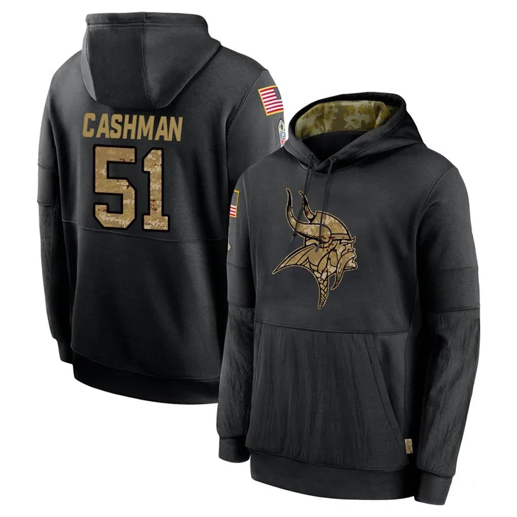 Parkc M.Vikings #51 Blake Cashman Player Black Salute to Service Hoodies Limited Game Stitched Jerseys