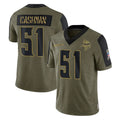 Parkc M.Vikings #51 Blake Cashman Player Olive Salute To Service Limited Game Stitched Jerseys