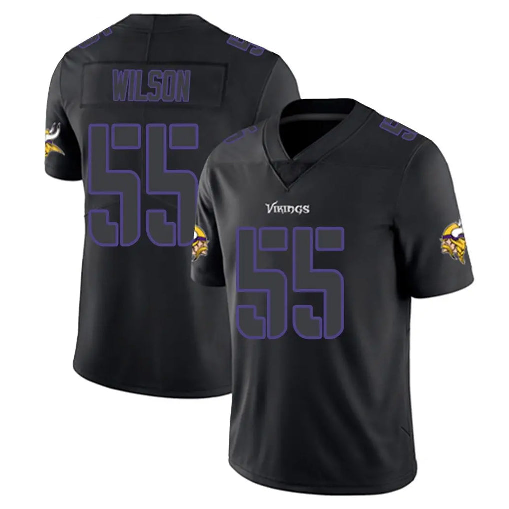 Parkc M.Vikings #55 Eric Wilson Player Black Impact LImited Home Game Stitched Jerseys