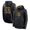 Parkc M.Vikings #55 Eric Wilson Player Black Salute to Service Hoodies Limited Game Stitched Jerseys