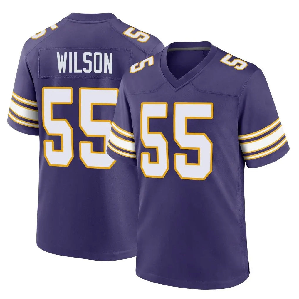Parkc M.Vikings #55 Eric Wilson Player Purple Classic Home Game Stitched Jerseys