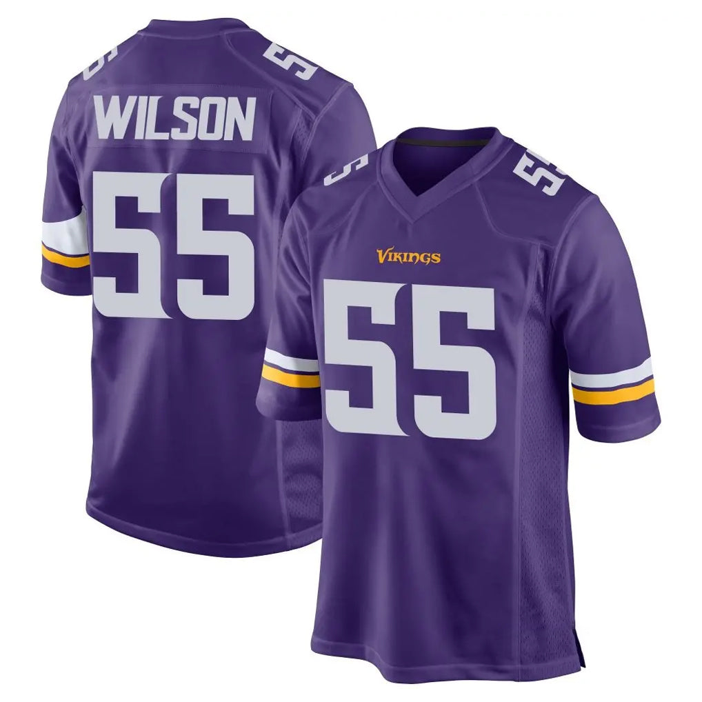 Parkc M.Vikings #55 Eric Wilson Player Purple Home Game Stitched Jerseys