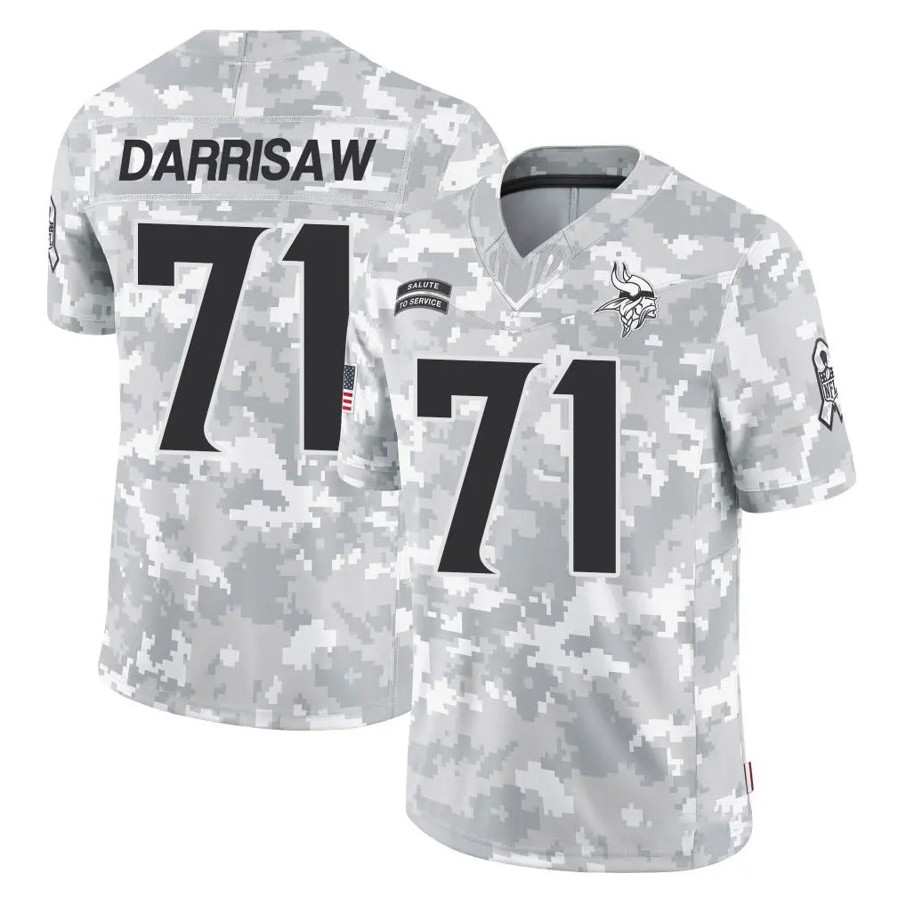 Parkc M.Vikings #71 Christian Darrisaw Player Arctic Camo Salute To Service Limited Game Stitched Jerseys