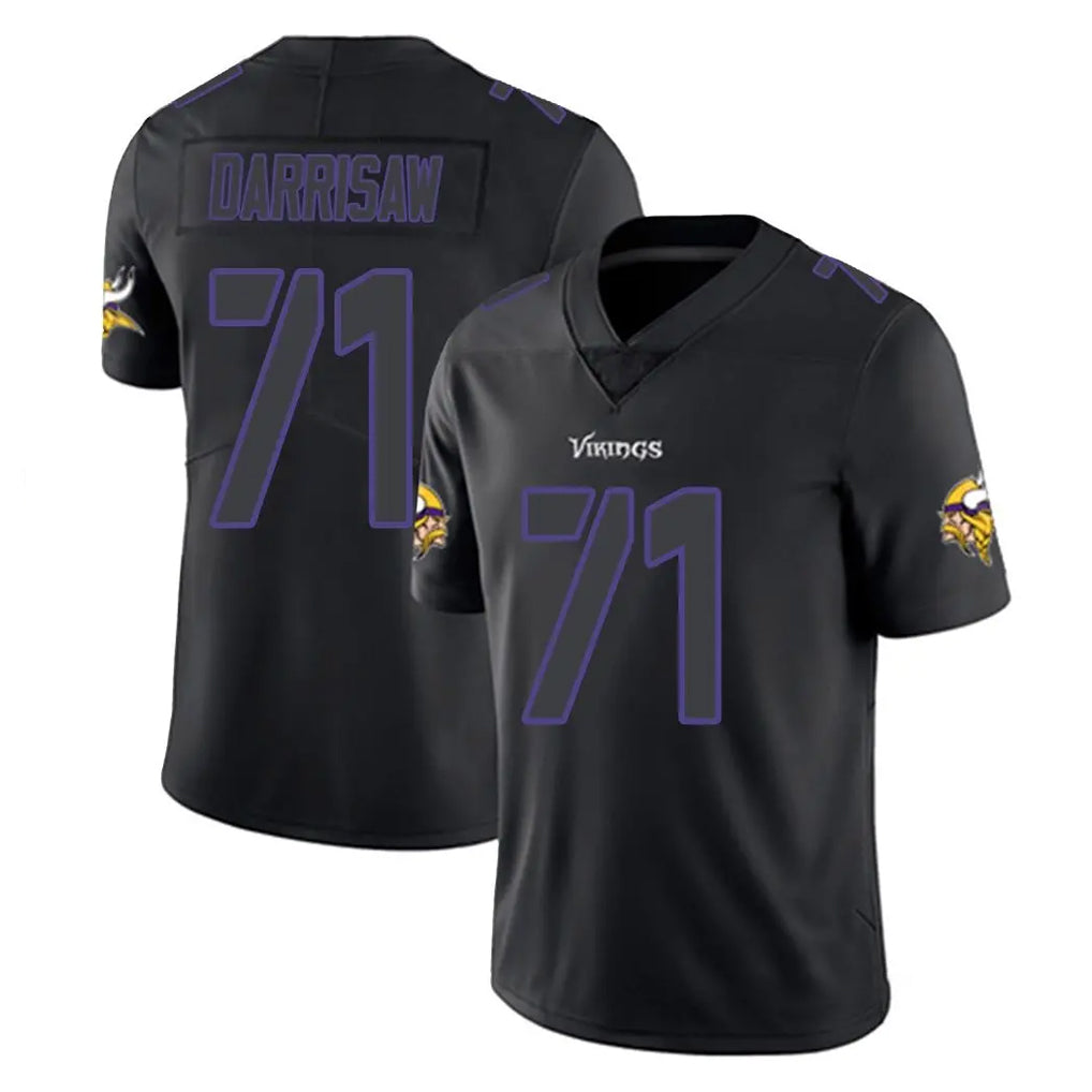 Parkc M.Vikings #71 Christian Darrisaw Player Black Impact LImited Home Game Stitched Jerseys