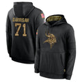 Parkc M.Vikings #71 Christian Darrisaw Player Black Salute to Service Hoodies Limited Game Stitched Jerseys