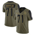 Parkc M.Vikings #71 Christian Darrisaw Player Olive Salute To Service Limited Game Stitched Jerseys