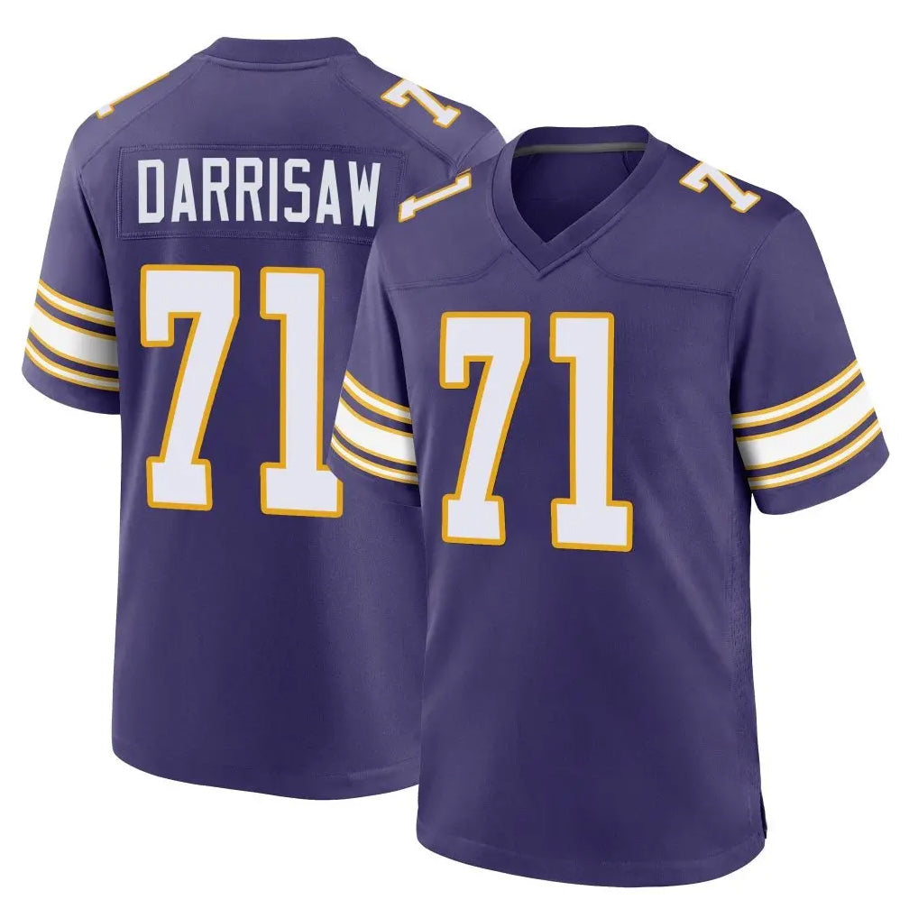 Parkc M.Vikings #71 Christian Darrisaw Player Purple Classic Home Game Stitched Jerseys