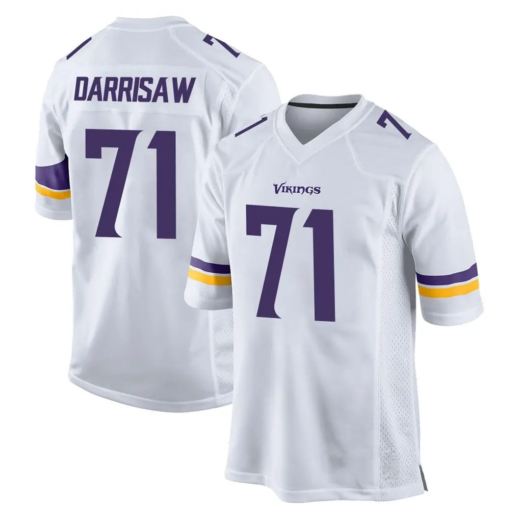 Parkc M.Vikings #71 Christian Darrisaw Player White Home Game Stitched Jerseys