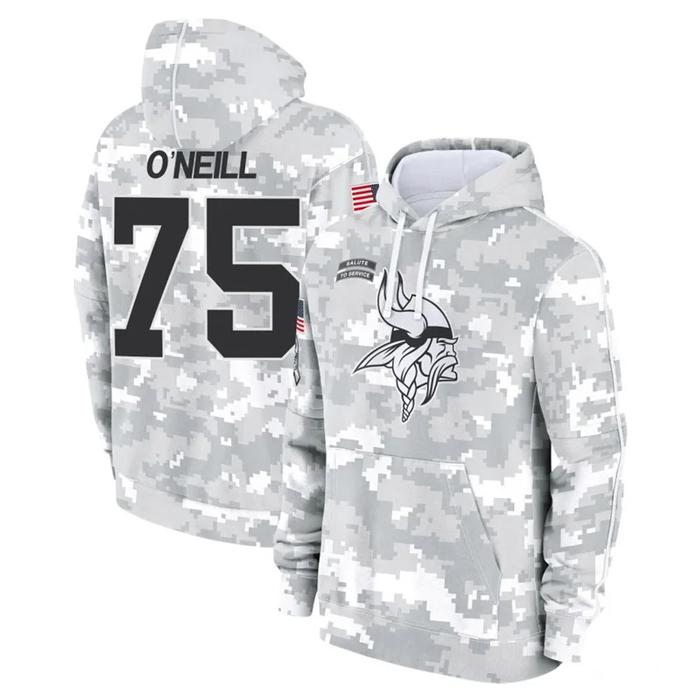 Parkc M.Vikings #75 Brian O'Neill Player Arctic Camo Salute to Service Pullover Hoodies Limited Game Stitched Jerseys
