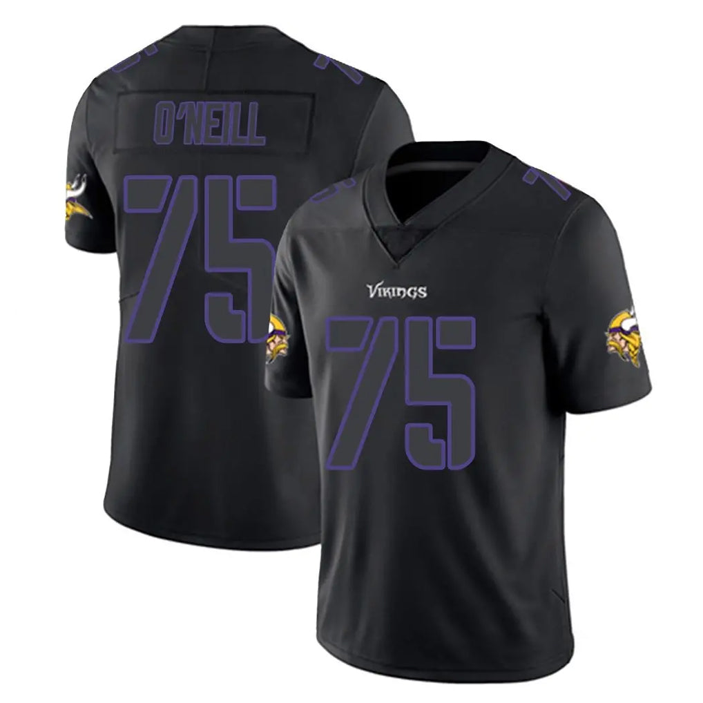 Parkc M.Vikings #75 Brian O'Neill Player Black Impact LImited Home Game Stitched Jerseys