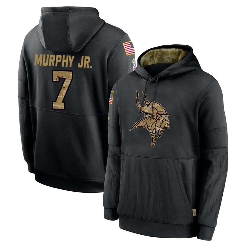 Parkc M.Vikings #7 Byron Murphy Jr. Player Black Salute to Service Hoodies Limited Game Stitched Jerseys