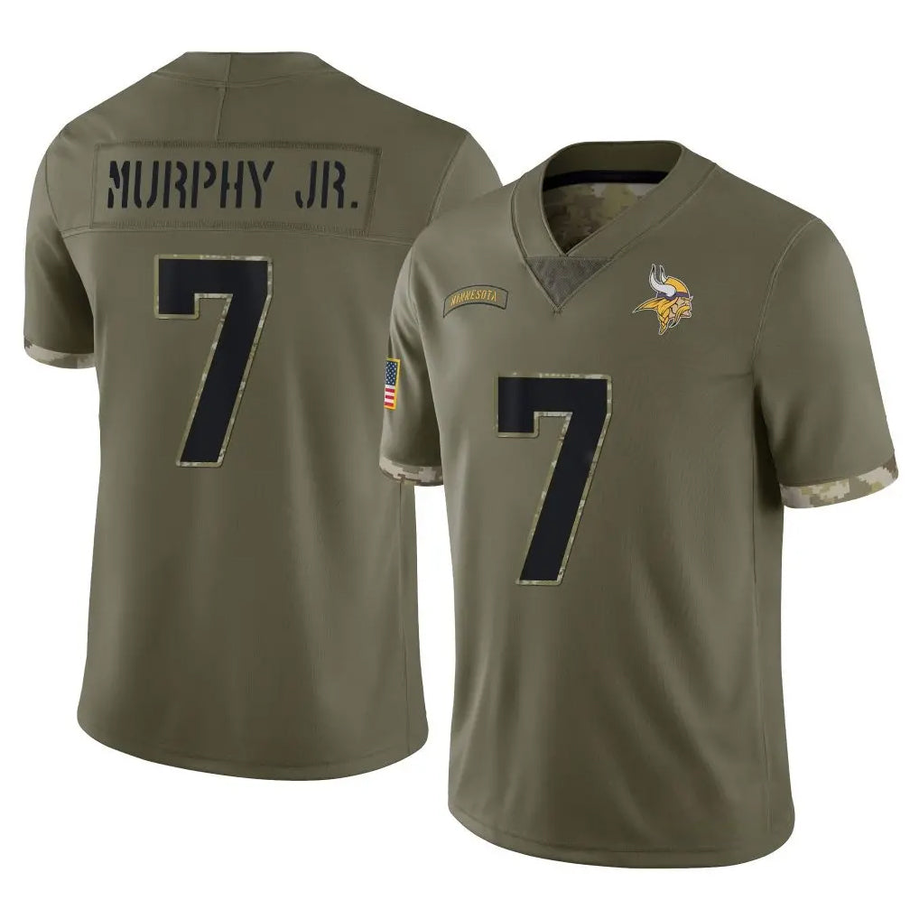 Parkc M.Vikings #7 Byron Murphy Jr. Player Olive Salute To Service Limited Stitched Jerseys