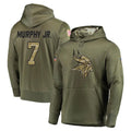 Parkc M.Vikings #7 Byron Murphy Jr. Player Olive Salute to Service Pullover Hoodies Home Game Stitched Jerseys