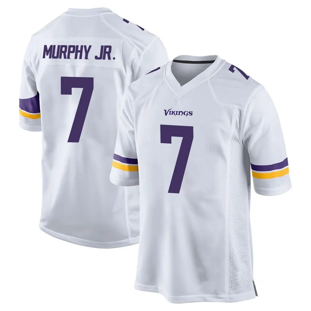 Parkc M.Vikings #7 Byron Murphy Jr. Player White Home Game Stitched Jerseys