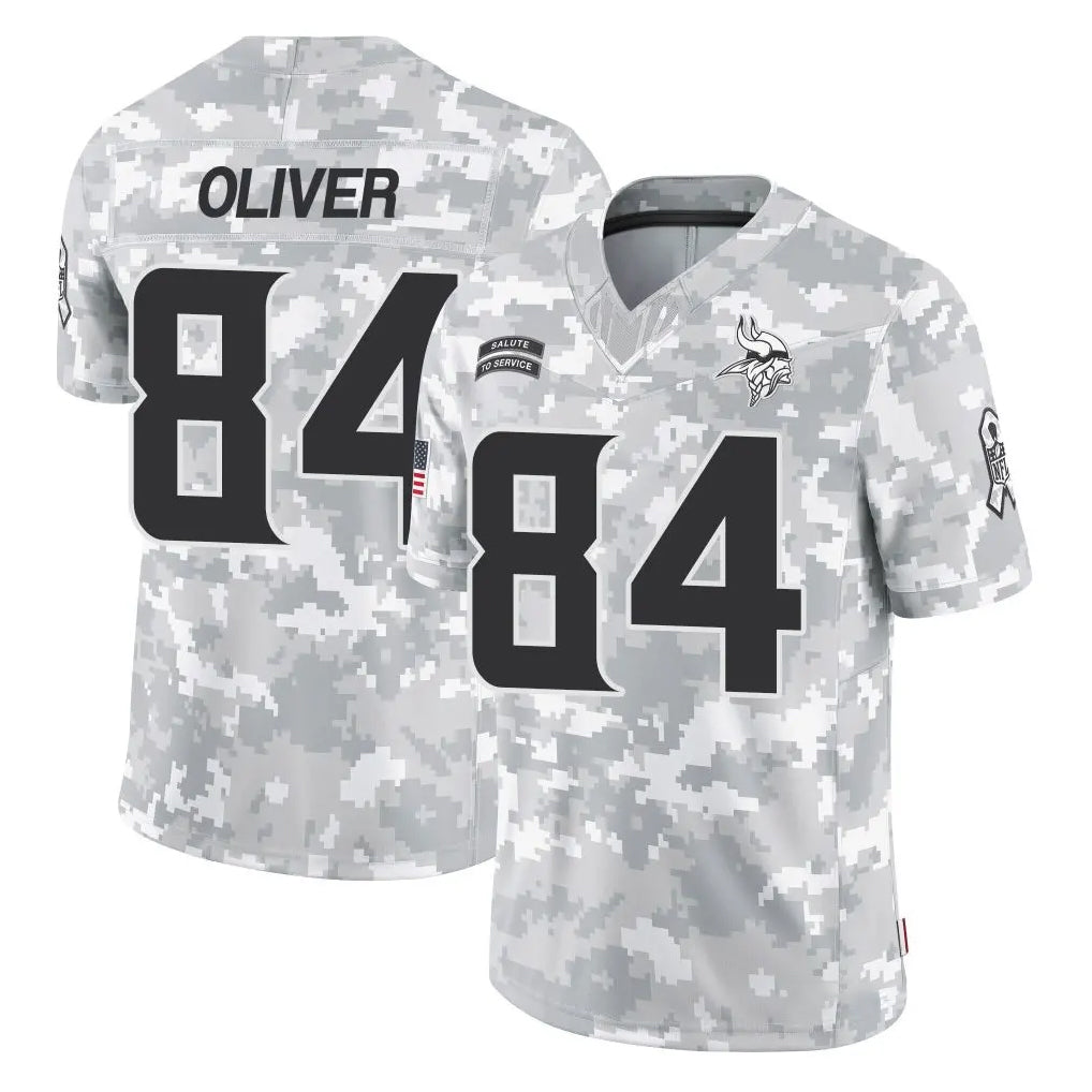 Parkc M.Vikings #84 Josh OliverPlayer Arctic Camo Salute To Service Limited Game Stitched Jerseys