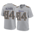 Parkc M.Vikings #84 Josh Oliver Player Gray Atmosphere Fashion Home Game Stitched Jerseys
