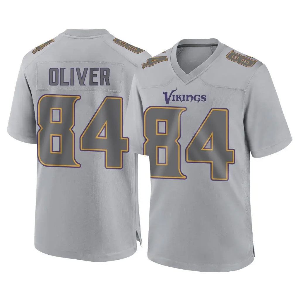 Parkc M.Vikings #84 Josh Oliver Player Gray Atmosphere Fashion Home Game Stitched Jerseys