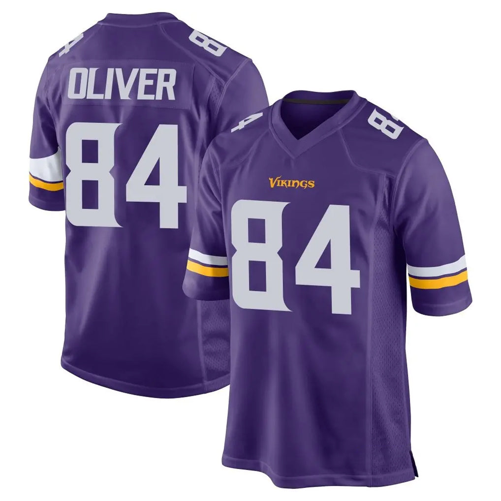 Parkc M.Vikings #84 Josh Oliver Player Purple Home Game Stitched Jerseys