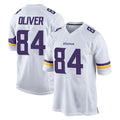 Parkc M.Vikings #84 Josh Oliver Player White Home Game Stitched Jerseys