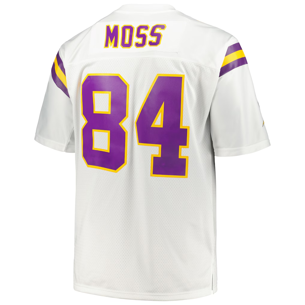 Parkc M.Vikings #84 Randy Moss Mitchell & Ness White Big & Tall 1998 Legacy Retired Player Stitched Puhic Jersey
