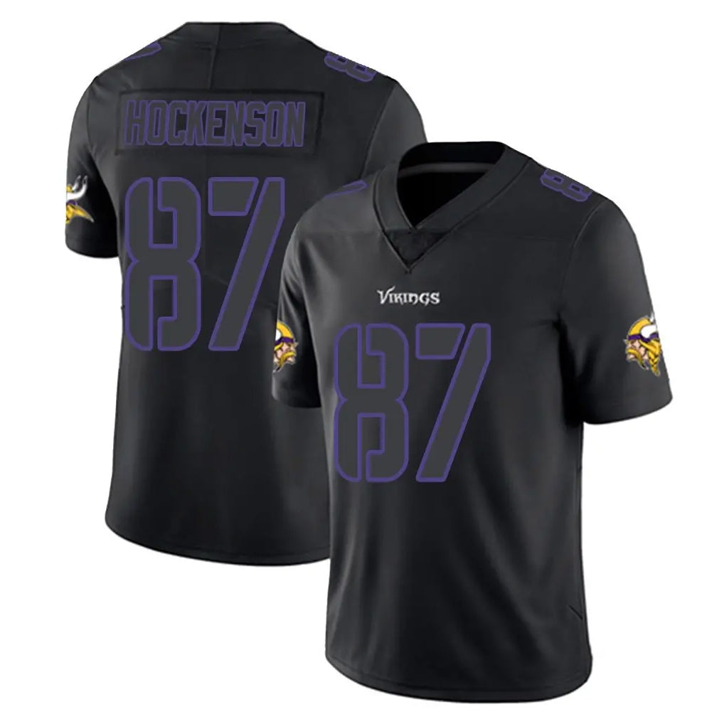 Parkc M.Vikings #87 T.J. Hockenson Player Black Impact LImited Home Game Stitched Jerseys