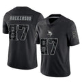 Parkc M.Vikings #87 T.J. Hockenson Player Black Reflective LImited Home Game Stitched Jerseys