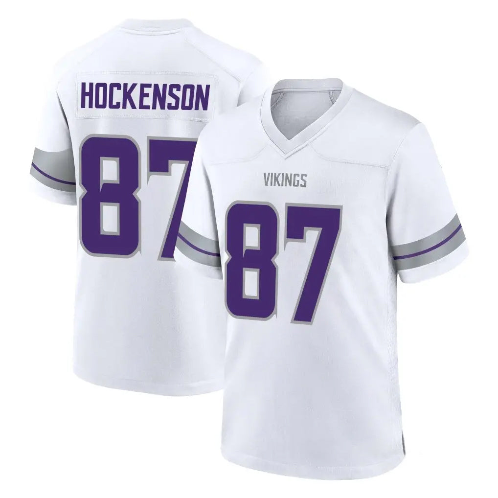 Parkc M.Vikings #87 T.J. Hockenson Player White Alternate Home Game Stitched Jerseys