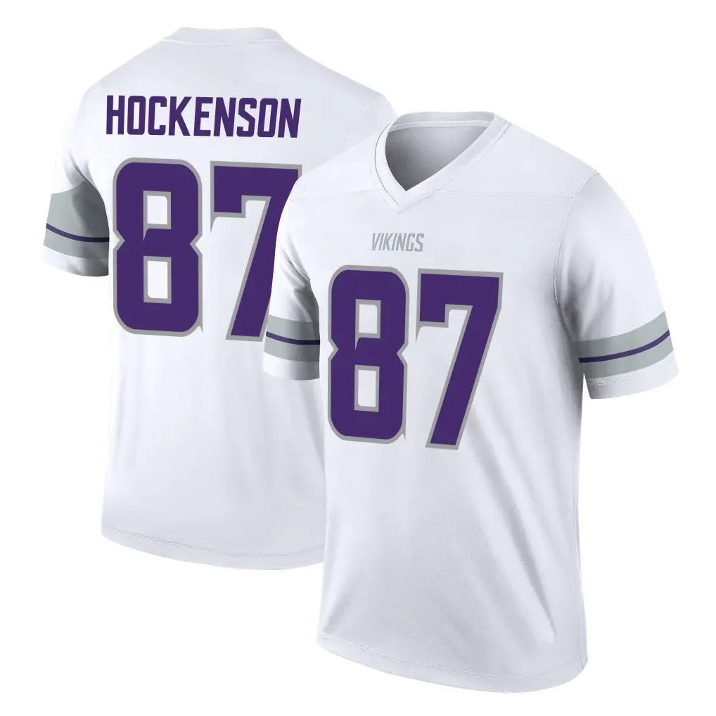 Parkc M.Vikings #87 T.J. Hockenson Player White Alternate Legend Home Game Stitched Jerseys