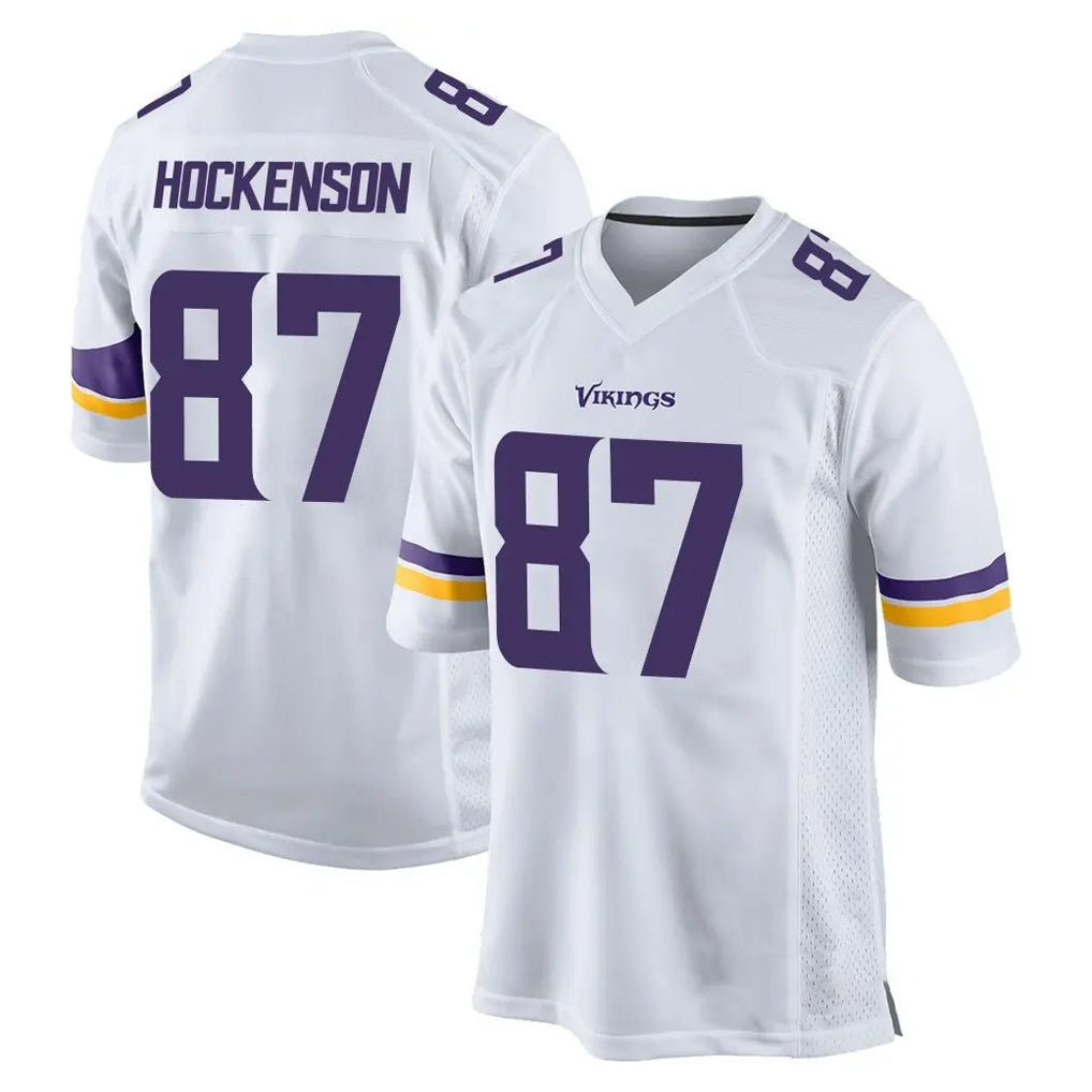 Parkc M.Vikings #87 T.J. Hockenson Player White Home Game Stitched Jerseys
