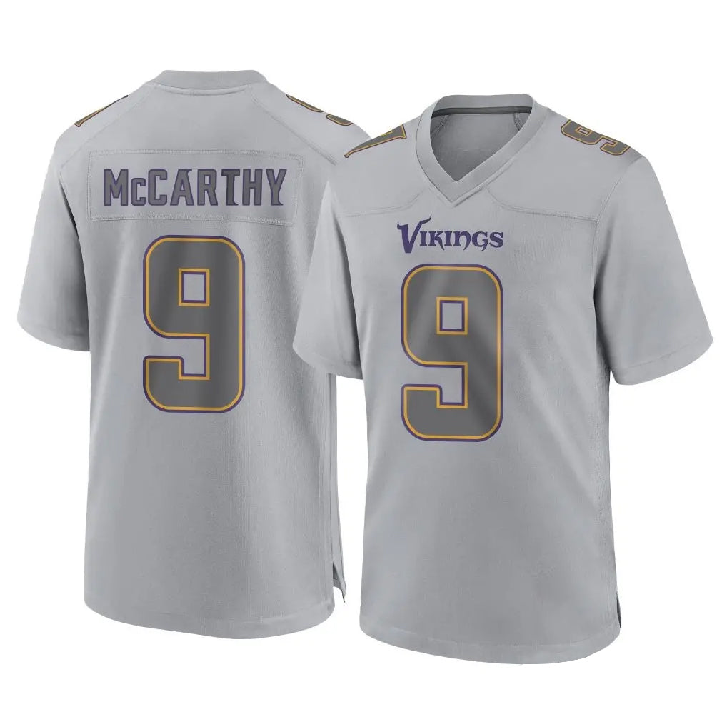 Parkc M.Vikings #9 J.J. McCarthy Player Gray Atmosphere Fashion Home Game Stitched Jerseys