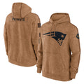 Parkc NE.Patriots Brown Salute to Service Pullover Hoodies Limited Game Blank Player Stitched Jerseys