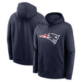 Parkc NE.Patriots Navy LOGO Pullover Hoodies Home Game Blank Player Stitched Jerseys