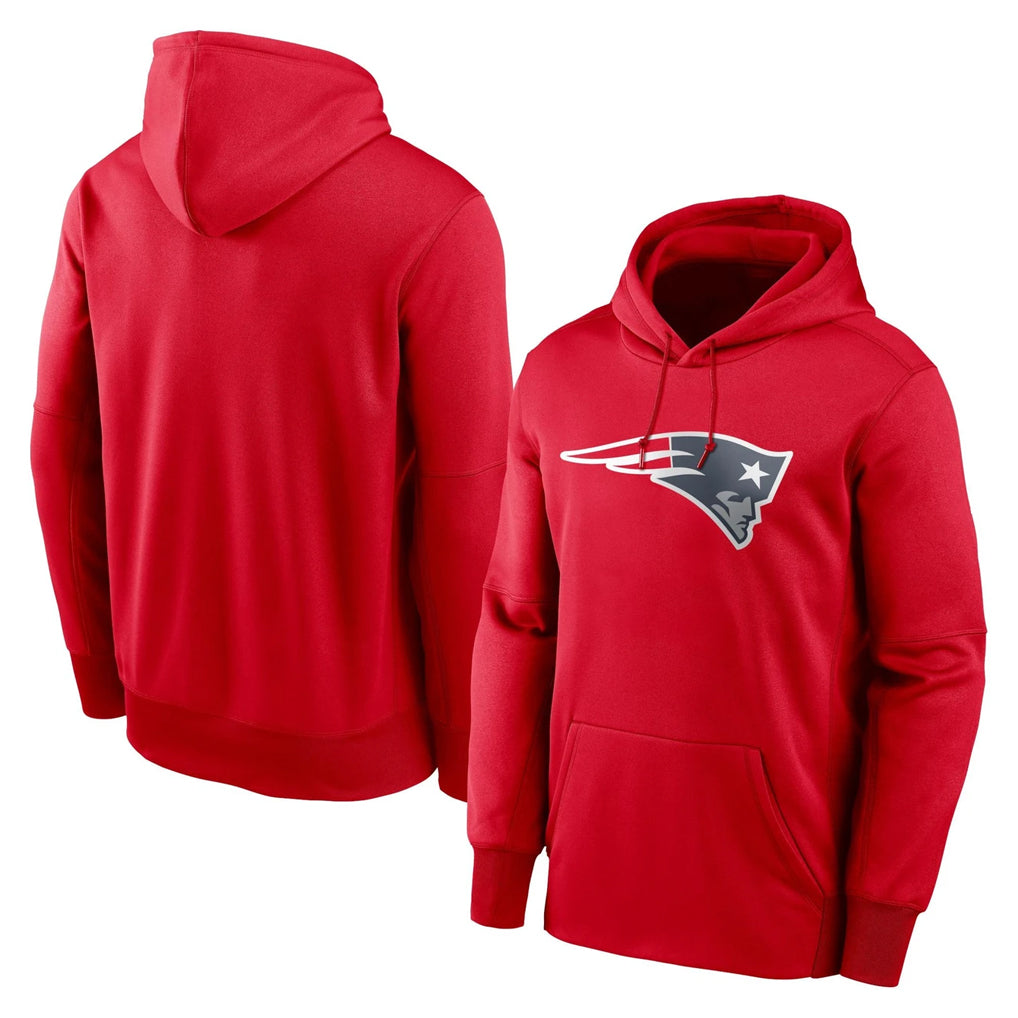 Parkc NE.Patriots Red LOGO Pullover Hoodies Home Game Blank Player Stitched Jerseys