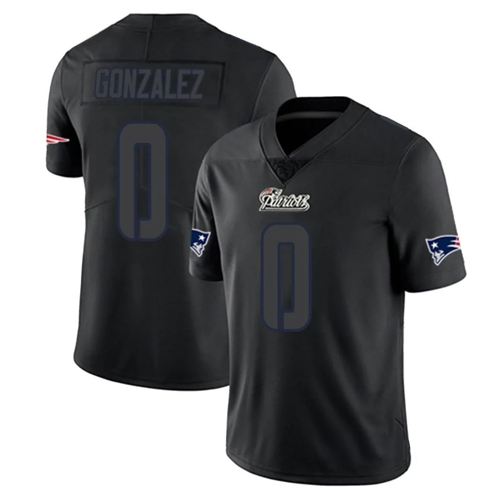 Parkc NE.Patriots #0 Christian Gonzalez Player Black Impact LImited Home Game Stitched Jerseys