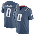Parkc NE.Patriots #0 Christian Gonzalez Player Blue Limited Rivalries Collection Home Game Stitched Jerseys