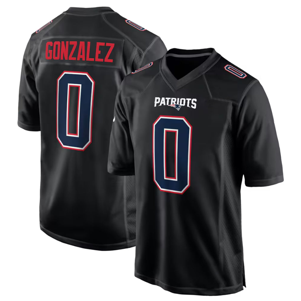 Parkc NE.Patriots #0 Christian Gonzalez Player Carbon Fashion Limited Home Game Stitched Jerseys