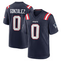 Parkc NE.Patriots #0 Christian Gonzalez Player Navy Home Game Stitched Jerseys