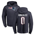 Parkc NE.Patriots #0 Christian Gonzalez Player Navy LOGO Pullover Hoodies Home Game Stitched Jerseys