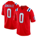 Parkc NE.Patriots #0 Christian Gonzalez Player Red Home Game Stitched Jerseys