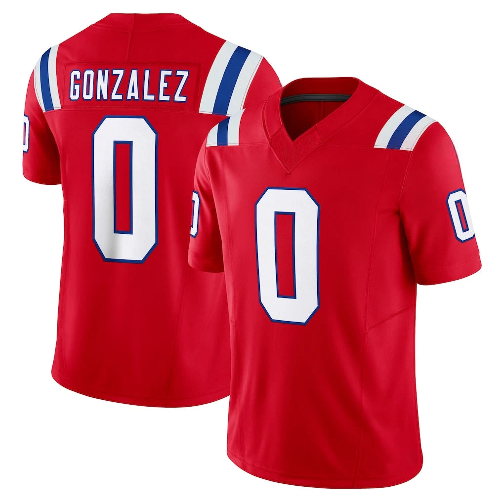 Parkc NE.Patriots #0 Christian Gonzalez Player Red Limited Vapor F.U.S.E. Home Game Stitched Jerseys
