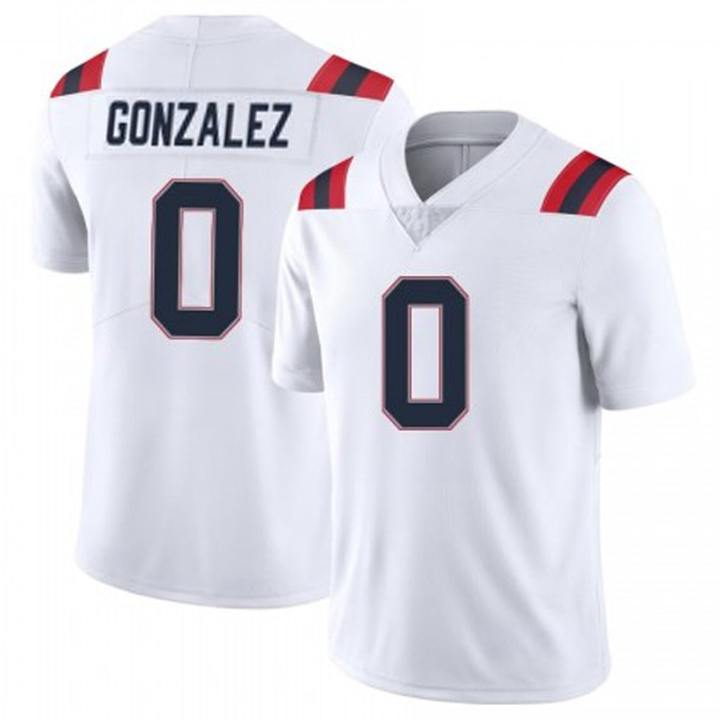Parkc NE.Patriots #0 Christian Gonzalez Player White Vapor Untouchable Home Game Stitched Jerseys