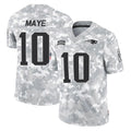 Parkc NE.Patriots #10 Drake Maye Player Arctic Camo Salute To Service Limited Game Stitched Jerseys