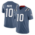 Parkc NE.Patriots #10 Drake Maye Player Blue Limited Rivalries Collection Home Game Stitched Jerseys