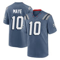Parkc NE.Patriots #10 Drake Maye Player Blue Rivalries Collection Home Game Stitched Jerseys