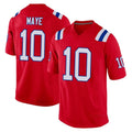Parkc NE.Patriots #10 Drake Maye Player Red Home Game Stitched Jerseys