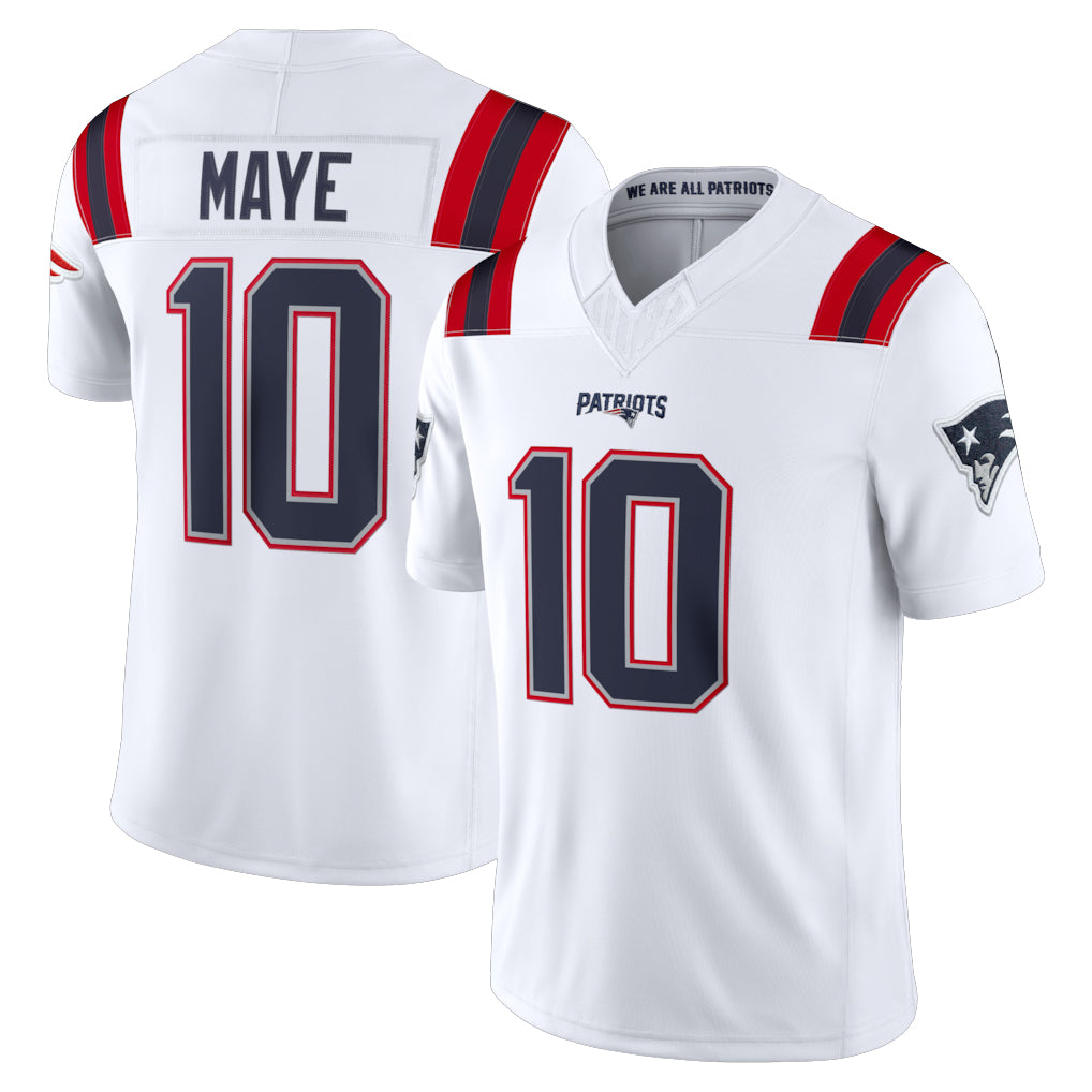 Parkc NE.Patriots #10 Drake Maye Player White Limited Vapor F.U.S.E. Home Game Stitched Jerseys