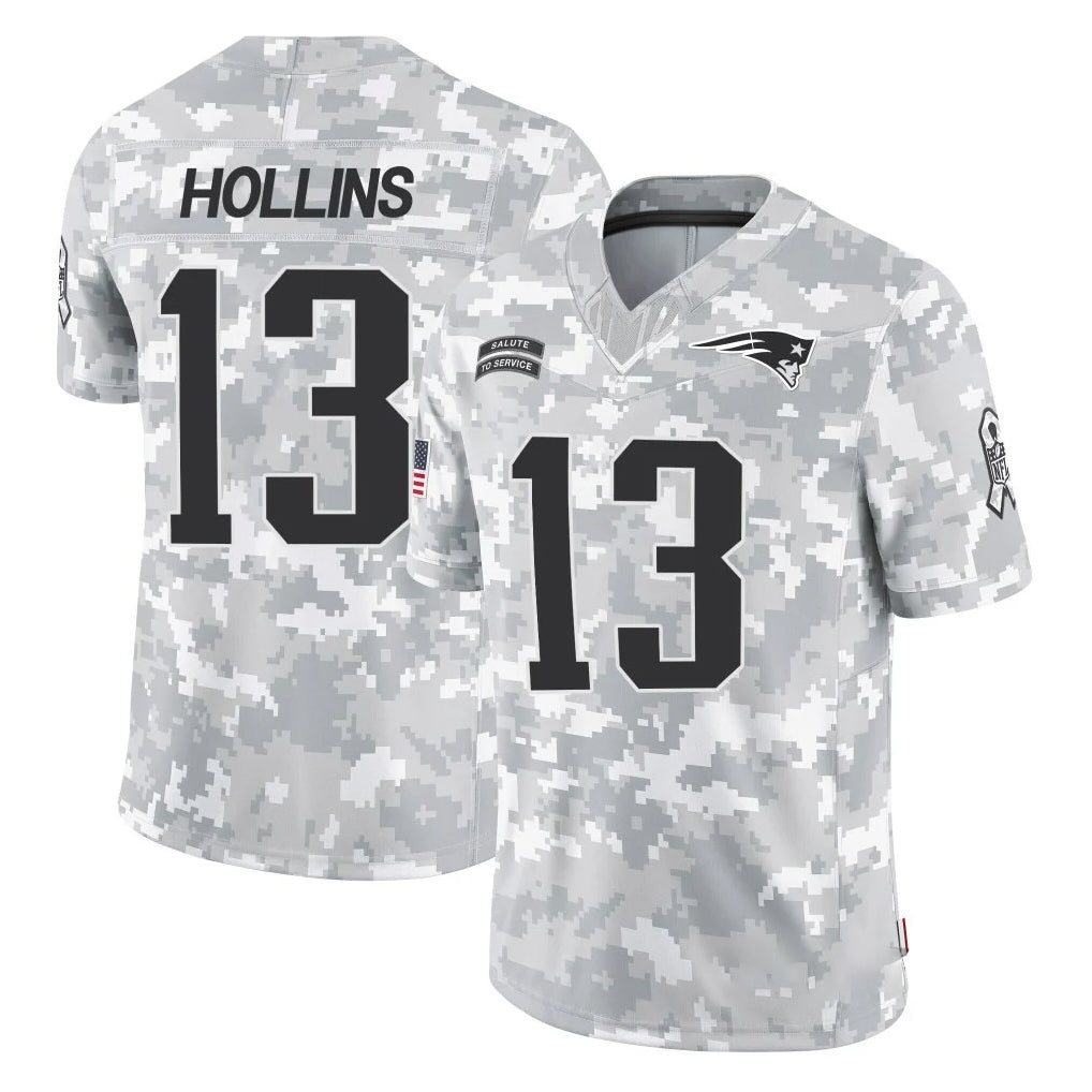 Parkc NE.Patriots #13 Mack Hollins Player Arctic Camo Salute To Service Limited Game Stitched Jerseys