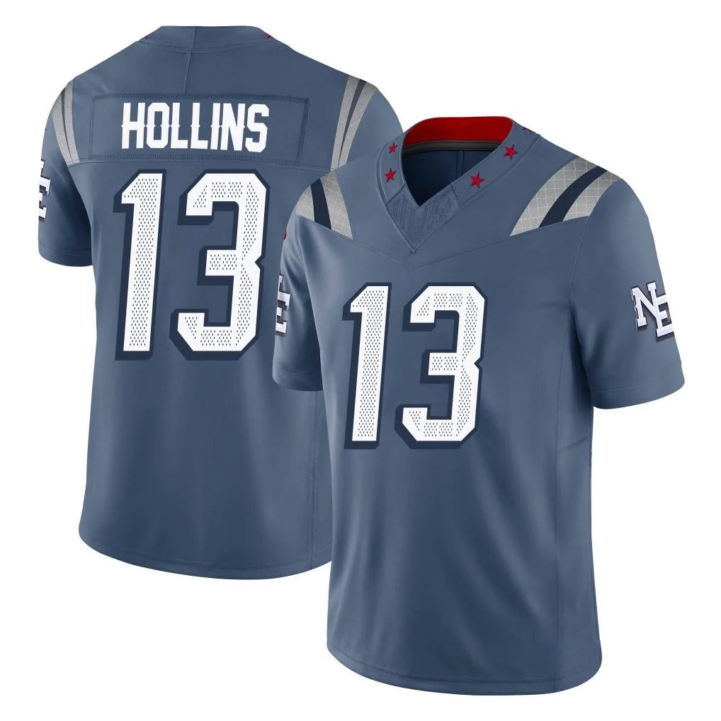 Parkc NE.Patriots #13 Mack Hollins Player Blue Limited Rivalries Collection Home Game Stitched Jerseys