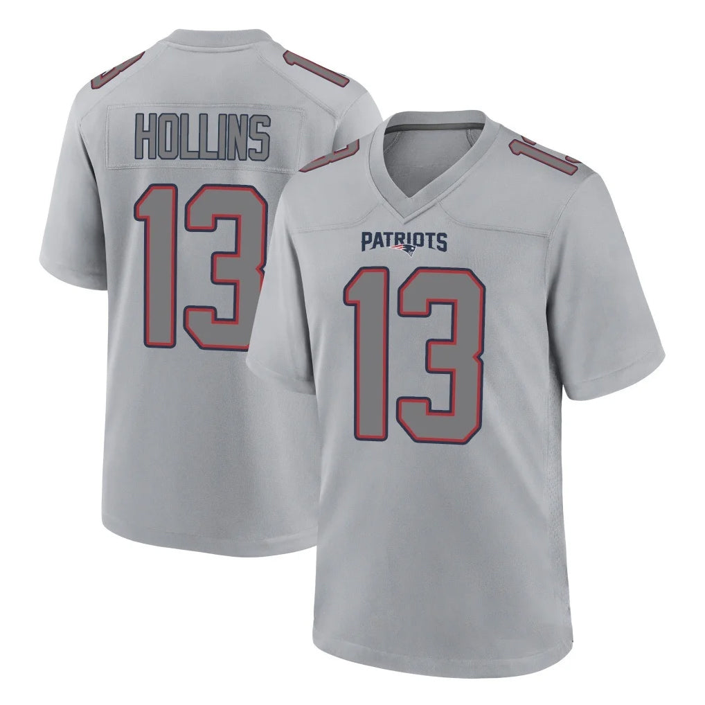 Parkc NE.Patriots #13 Mack Hollins Player Gray Fashion Limited Home Game Stitched Jerseys