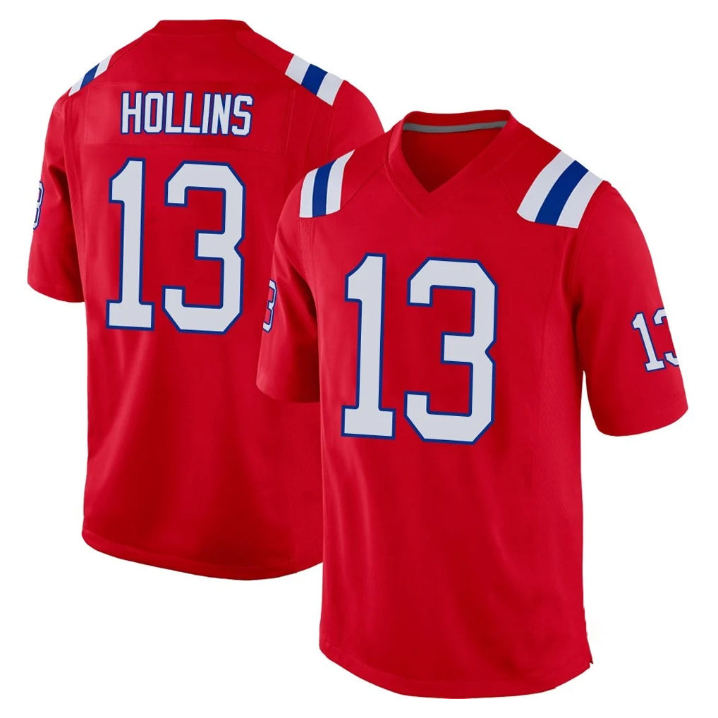 Parkc NE.Patriots #13 Mack Hollins Player Red Home Game Stitched Jerseys